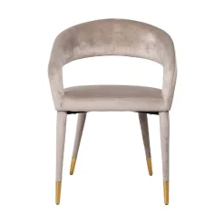 Chaise Gia Khaki velours Fire retardant (FR-Quartz 903 Khaki)