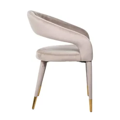 Chaise Gia Khaki velours Fire retardant (FR-Quartz 903 Khaki)