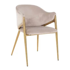 Chaise Gwen khaki velours fire retardant (FR-Quartz 903 Khaki)