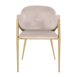 Chaise Gwen khaki velours fire retardant (FR-Quartz 903 Khaki)