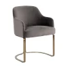 Chaise Hadley Stone velvet / Brushed gold