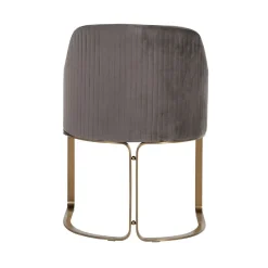 Chaise Hadley Stone velvet / Brushed gold