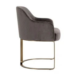 Chaise Hadley Stone velvet / Brushed gold