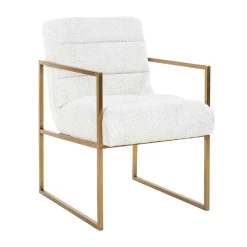 Chaise Lizzy blanc Bouclé / or (Copenhagen 900 Bouclé blanc)