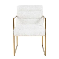 Chaise Lizzy blanc Bouclé / or (Copenhagen 900 Bouclé blanc)
