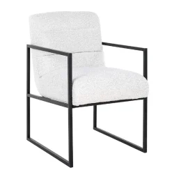 Chaise Lizzy blanc Bouclé / noir (Copenhagen 900 Bouclé blanc)