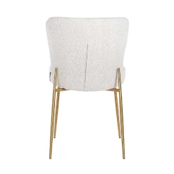 Chaise Odessa blanc Bouclé / brossé or (Copenhagen 900 Bouclé blanc)