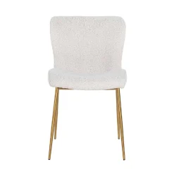 Chaise Odessa blanc Bouclé / brossé or (Copenhagen 900 Bouclé blanc)
