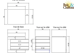 Chevet bois bicolore - débord gauche | Manguier Herods