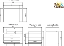 Chevet bois bicolore - débord droite | Manguier Herods