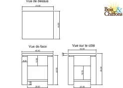 Chevet bois sculpté bicolore 1T | Acacia Maya