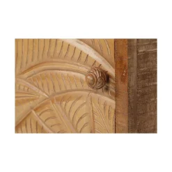 Chevet droit sculpté en bois massif manguier - Floria