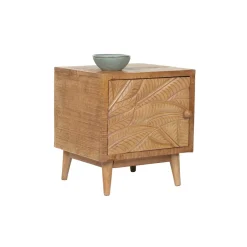Chevet droit sculpté en bois massif manguier - Floria