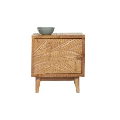 Chevet droit sculpté en bois massif manguier - Floria