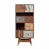 Chiffonnier multi-matériaux peau de vache bois sculpté | Manguier Terranova