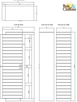 Colonne bibliothèque bois bicolore - Charnière gauche | Manguier Herods