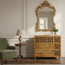 Commode arabesque bois exotique | Acacia Punjab