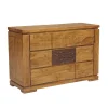 Commode bois sculpté bicolore | Acacia Maya