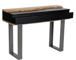 Console 3 tiroirs en bois massif acacia - Black
