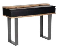 Console 3 tiroirs en bois massif acacia - Black