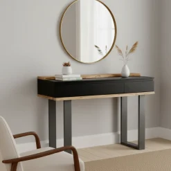 Console 3 tiroirs en bois massif acacia - Black