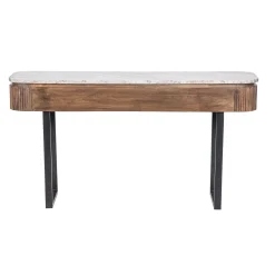Console 2 tiroirs plateau marbre | Manguier Kfir III