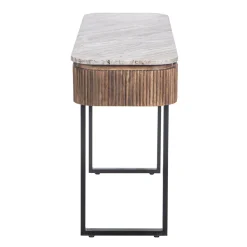 Console 2 tiroirs plateau marbre | Manguier Kfir III