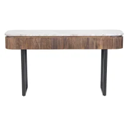 Console 2 tiroirs plateau marbre | Manguier Kfir III