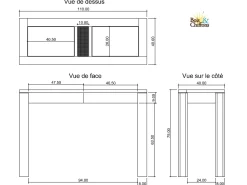 Console bois nature plateau cannage | Acacia Tatoo II