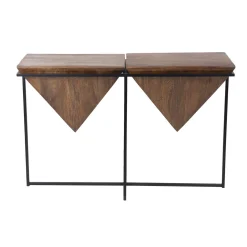 Console pyramide bois et métal | Manguier Sirocco