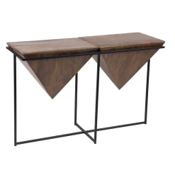 Console pyramide bois et métal | Manguier Sirocco