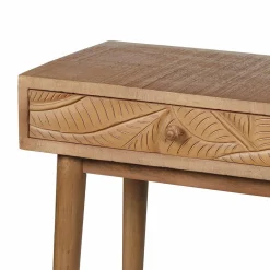 Console sculptée 2 tiroirs en bois massif manguier - Floria