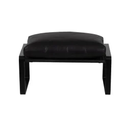 Damo black pouf | Leather