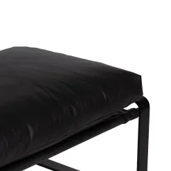 Damo black pouf | Leather