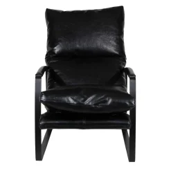 Damo Fauteuil Noir | Leather