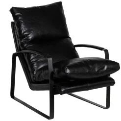 Damo Fauteuil Noir | Leather