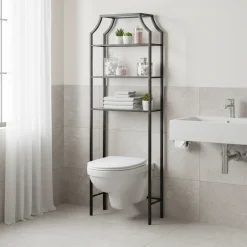 Etagere 4 etageres ouvertes en verre | Salem