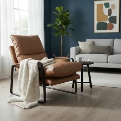 Fauteuil cuir beige – Damo