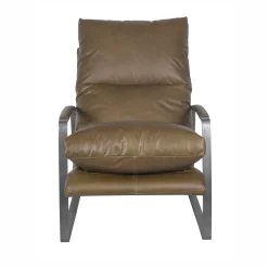 Fauteuil cuir olive vert – Damo
