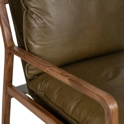 Fauteuil Cuir vert Olive | Lucca