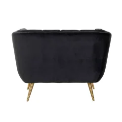 Fauteuil Huxley anthracite velours / brossé or (Quartz anthracite 801)