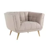 Fauteuil Huxley Khaki velours / brossé or (Quartz Khaki 903)
