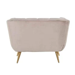 Fauteuil Huxley Khaki velours / brossé or (Quartz Khaki 903)