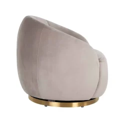 Fauteuil Jago Khaki velours / brossé or (Quartz Khaki 903)