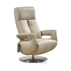 Fauteuil relax électrique cuir Grecia Gris foncé