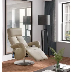 Fauteuil relax électrique cuir Grecia Gris foncé