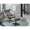 Fauteuil relax manuel bois microfibre Osaka Bleu foncé