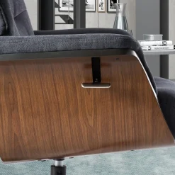Fauteuil relax manuel bois microfibre Osaka Bleu foncé