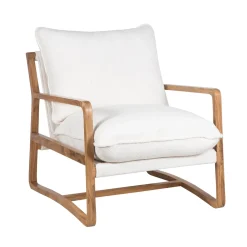 Fauteuil tissu bouclette blanc | Lucca