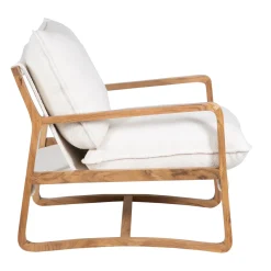 Fauteuil tissu bouclette blanc | Lucca
